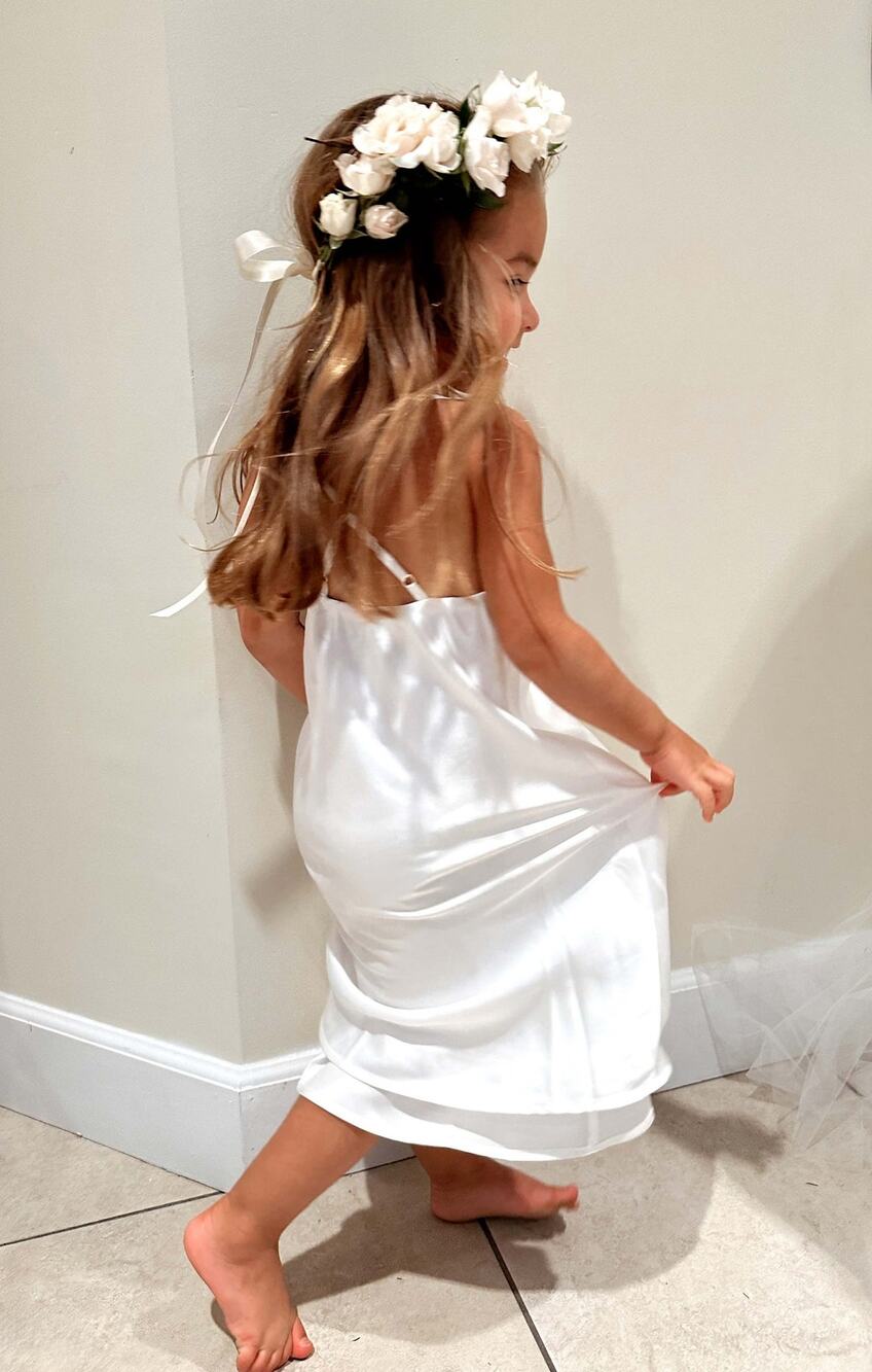 Show Me Your Mumu Little Verona Dress Ivory Luxe Satin